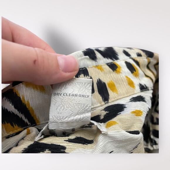 Tweeds Silk Animal Print Trench Style Jacket Size M - Picture 7 of 8